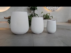 Bahçe Yuvarlak Fiber Kil Çömlekleri El Çizimi 10 Inç