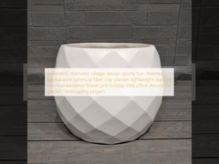 geometrik elmas şeklinde tasarım sportif eğlenceli temalı görünüm küresel kil fiber bitki yetiştiricisi hafif dayanıklı bakım gerektirmeyen çiçek kavanozu tatil villa ofis dekorasyonu bahçe peyzaj projesi