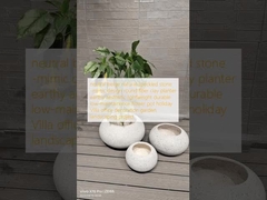 nötr beige doğal lekelenmiş taş - mimik tasarım yuvarlak elyaf kil bitki yetiştiricisi toprak estetik hafif ağırlıklı dayanıklı bakım gerektirmeyen çiçek küpü tatil villa ofis dekorasyonu bahçe peyzaj projesi