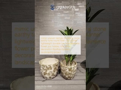 Doğal taşın düzensiz dokusunu taklit et toprak ton yuvarlak elyaf kil bitki yetiştiricisi hafif dayanıklı düşük bakımlı çiçek kavanozu tatil villa ofis dekorasyonu Çatı bahçeleri peyzaj projesi