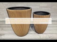 Eşsiz altın - kahverengi ton Çiçek küpleri: Özel çizgili desenler yuvarlak iplik kil bitki yetiştiricisi hafif kalıcı bakımlı tatil villa ofis dekorasyonu Çatı bahçeleri peyzaj projesi