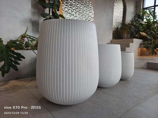 Bahçe Yuvarlak Fiber Kil Çömlekleri El Çizimi 10 Inç