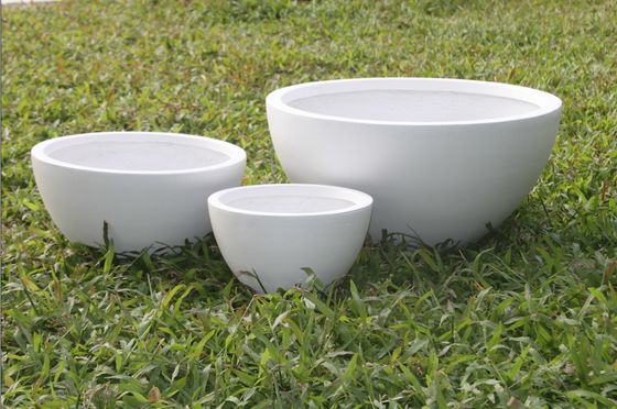 satın al Modern yuvarlak kil lif bahçe kapları el oyma hafif online manufacture