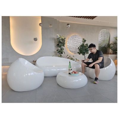 satın al Beyaz renkli cam lif masa sandalyesi seti 4pcs mobilya tam seti kanepe sandalyeleri online manufacture
