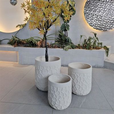 satın al Yuvarlak Fiber Cement Pot D380*H410 D290*H350 7-8 Yıl Yaşam Süresi Yapısal yüzey online manufacture