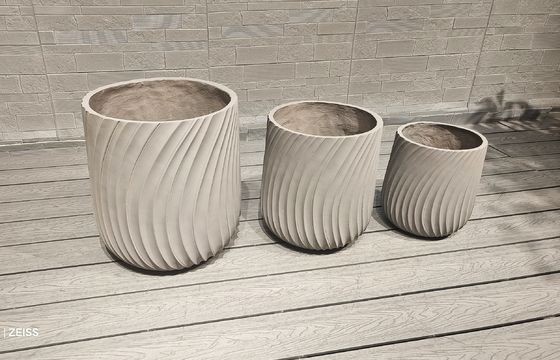 satın al Sıcak ve Barbekü Kampı Yakıcıları için Şık Yuvarlak Kil Fiber Planter online manufacture