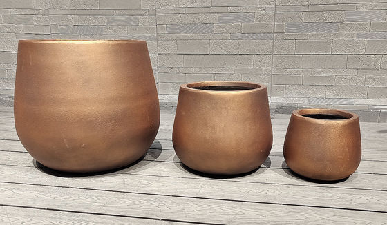 satın al Bahçenin Estetiği ve Dayanıklılığı İçin Özel Yapılandırılmış Dondurma Dayanıklı Fiberclay Planter online manufacture