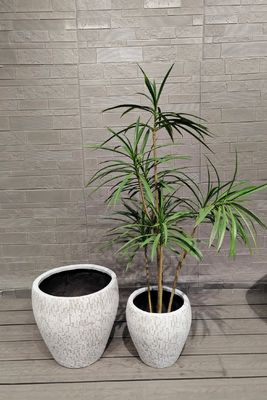 satın al Beyaz Mozaik Tuğla Tasarımı Yuvarlak Yapısal Kil Çiçek Pot Hafif Villa Ofis Projesi online manufacture