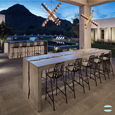Çağdaş Hava Duruma Dayanıklı Dış Fiber Cement Beton Yemek Tbale Güçlü Bacakları