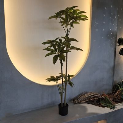 Canlı 150cm Schefflera UV koruması ile sahte bitki Yapay Fern Ağacı İç mekan dekorasyonu için Yapay bitkiler