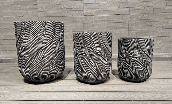 Soğuklara dayanıklı Fiber Cement Pot Uzun süreli donma dayanıklılığı için el oyma