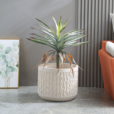Donmaya dayanıklı Patio Fiber Clay Planters Yuvarlak Şekil